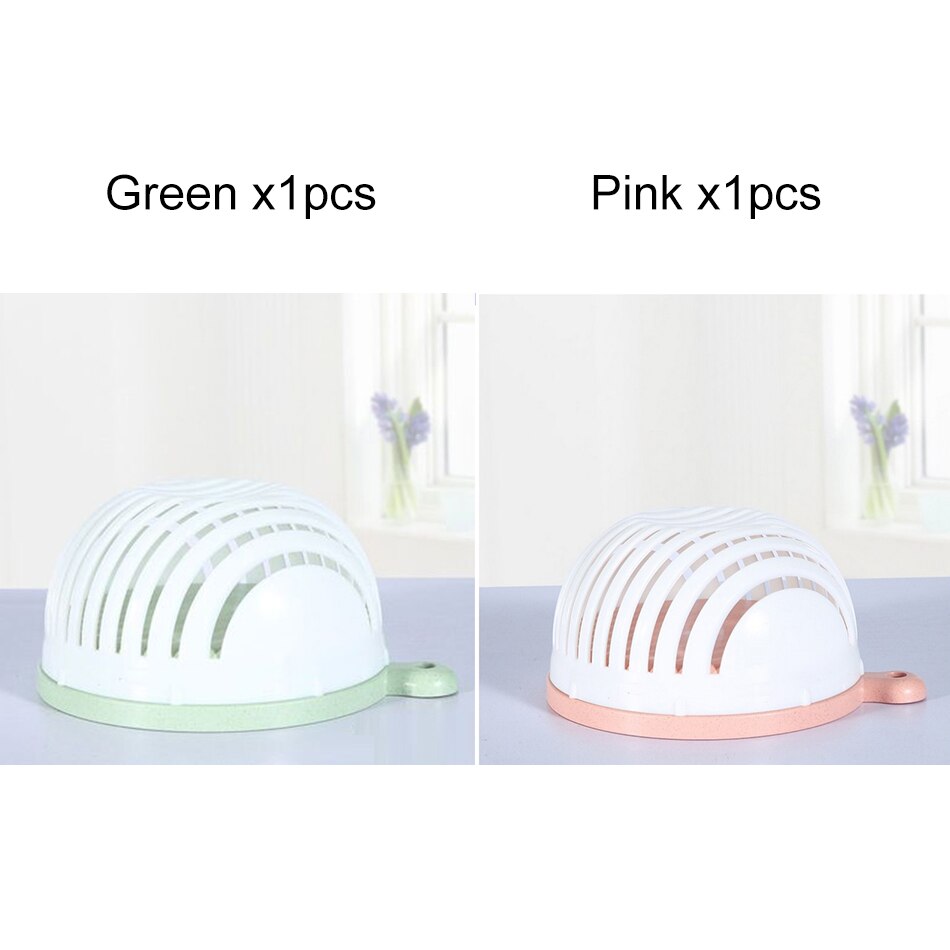 Kreative Werkzeuge Salat Schneiden Schüssel Schnelle Obst Gemüse Salat Zerhacker Schüssel Frische Salat Schneidemaschine Küche Gerät Sicher BPA-Freies: 2Stck Grün Rosa