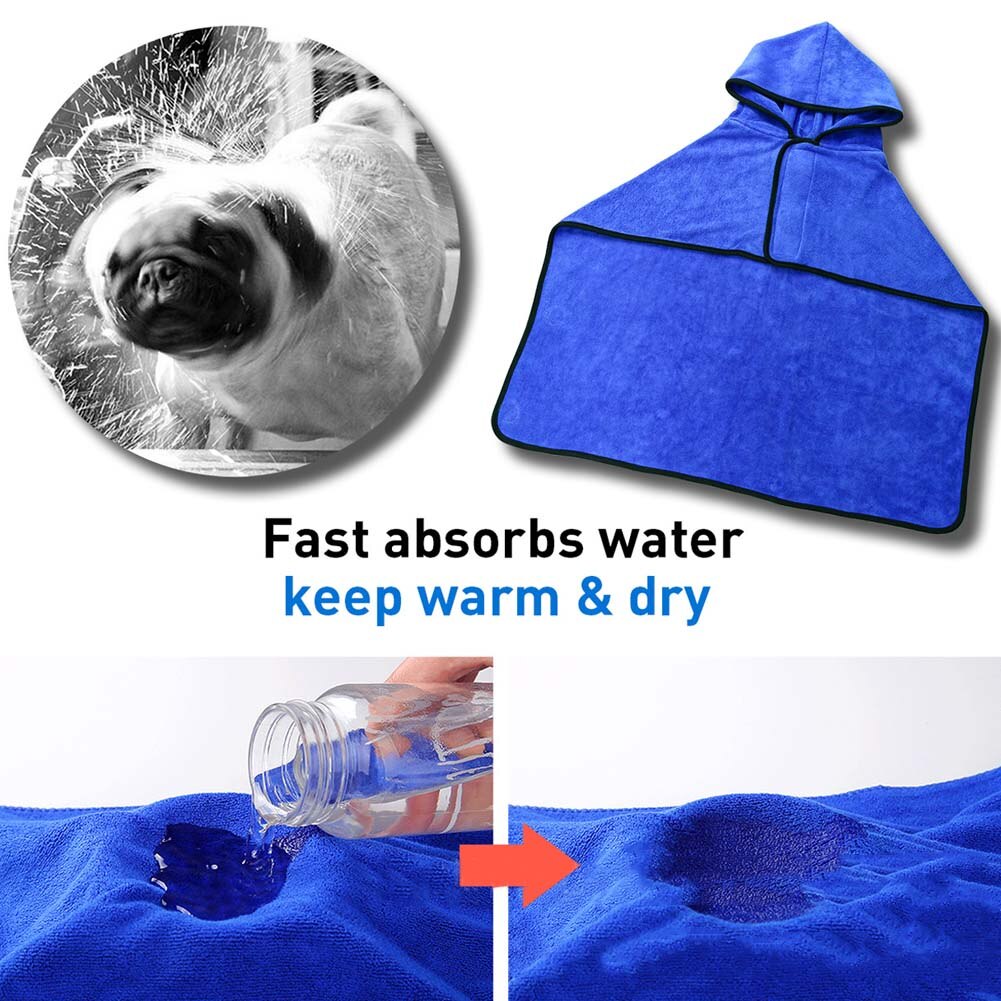 Bata de baño para perros y gatos, de secado rápido Toalla de microfibra, paño de Manta para aseo de animales 899
