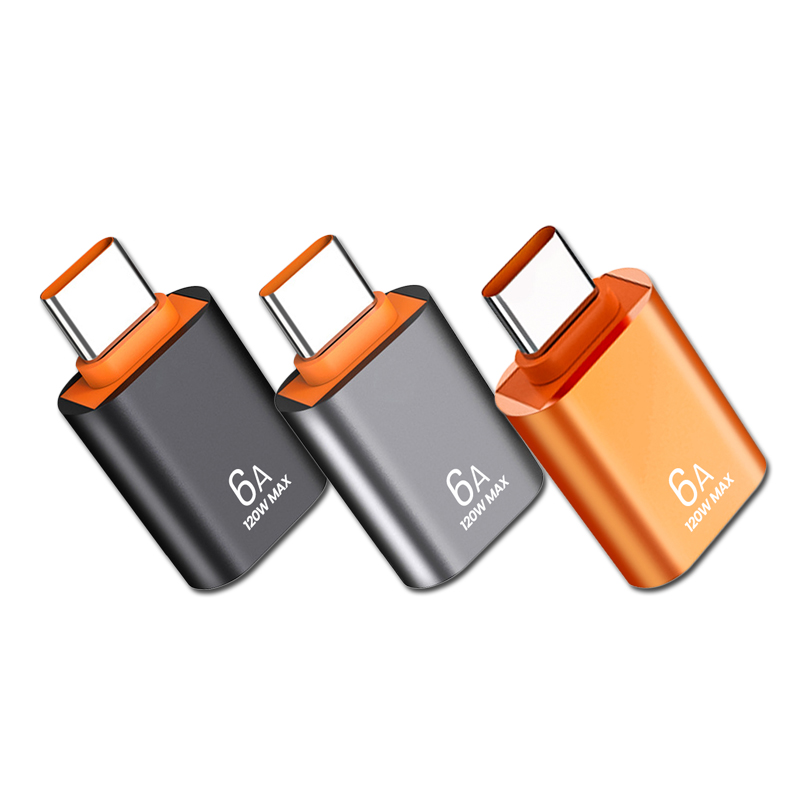 6-1szt. 6A Typ C żeński na USB A męski Adapter OTG Konwerter USB-C do Macbooka Xiaomi Samsung Oneplus Adapter złącza kablowego: Niebieskie, kolor przypominający jezioro