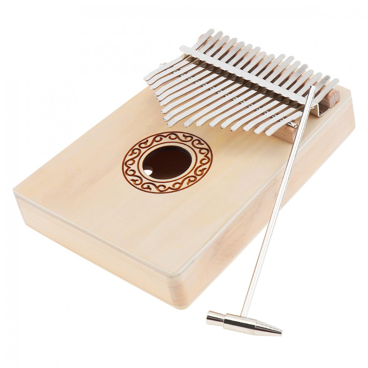 Piano de pulgar de madera de abeto Kalimba de 17 teclas Mbira con martillo de afinación instrumento Musical caja de música la mejor y precio