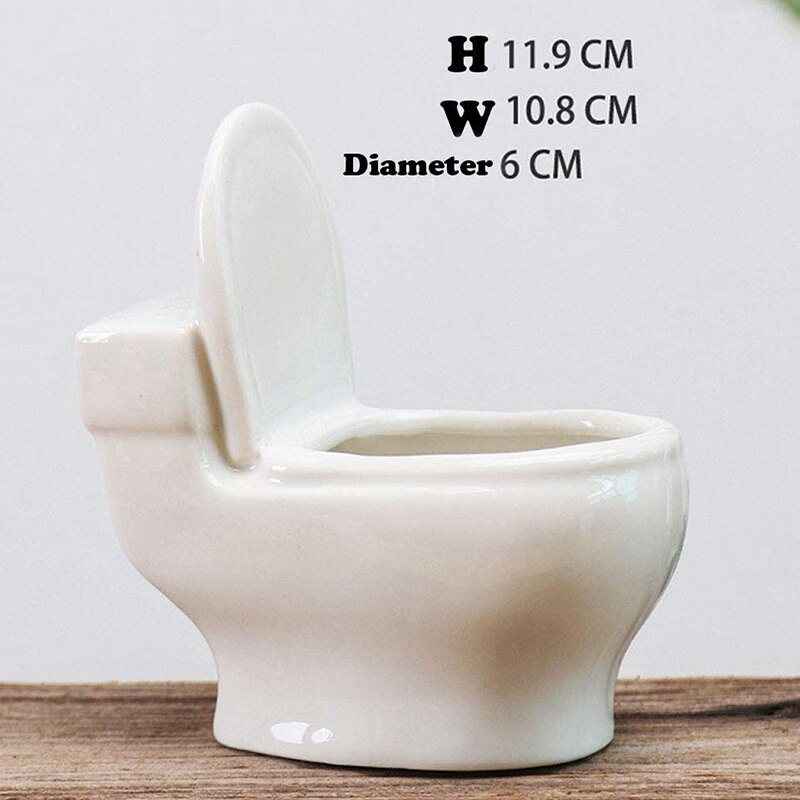 Ceramic Toilet Flower Pot/Bonsai Potted Plant/Flower Pot/Succulent Plant Flower Pot White