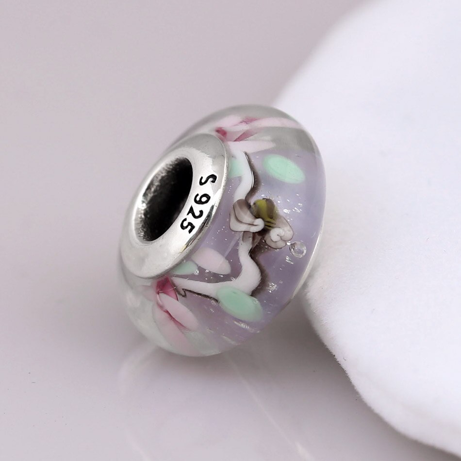 Abbondante Cuori Incantato Giardino Iridescent Arcobaleno Baci In Vetro di Murano Misura Branelli Pandora Braccialetto Dell'argento Sterlina 925 di Fascino