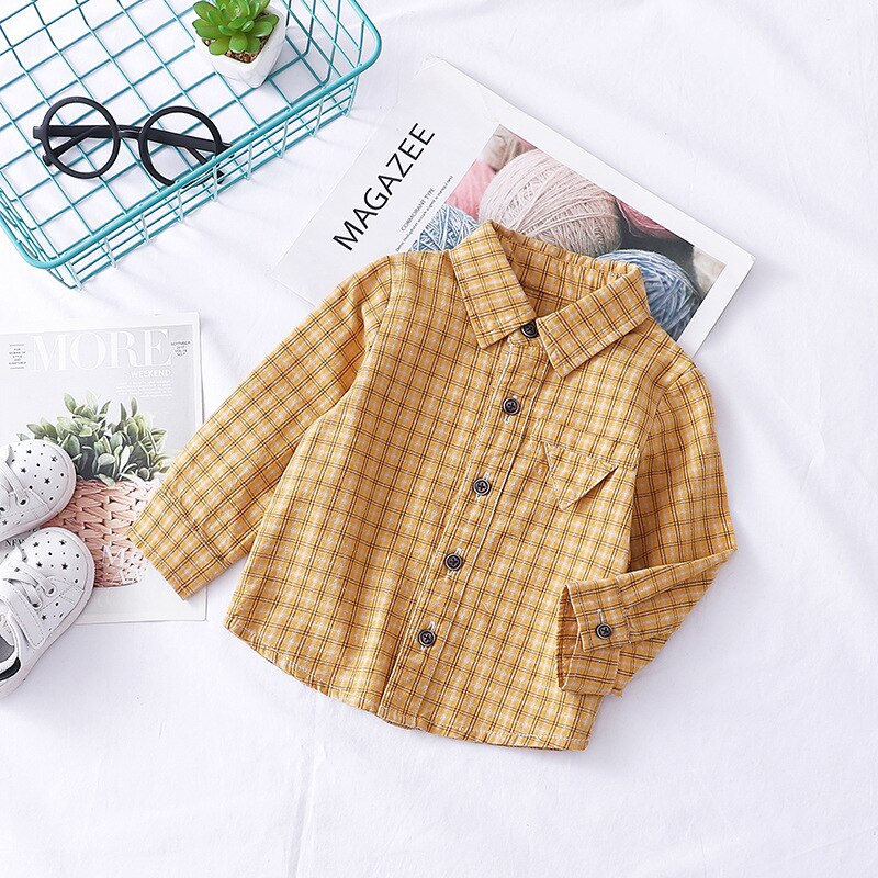 Citrus Jongen Kids Shirt Kleding Lente Herfst Katoen Met Lange Mouwen Plaid Shirts Baby Meisjes Kostuum Casual Shirt Tops