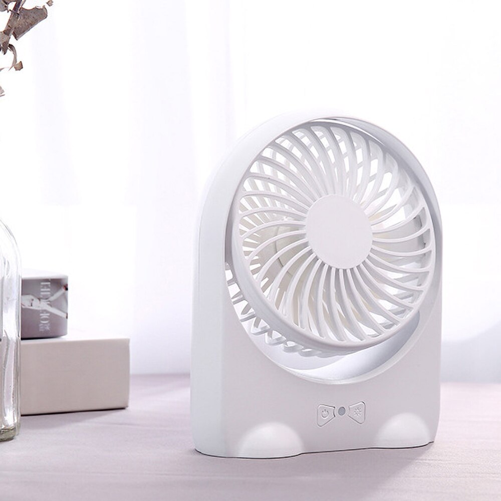 Ventilatore Usb portatile Ricaricabile di Raffreddamento di Aria 4-pollici 3 Modalità di Velocità Funzione di Illuminazione A LED Desktop di Fan Fan Fan Studente: White