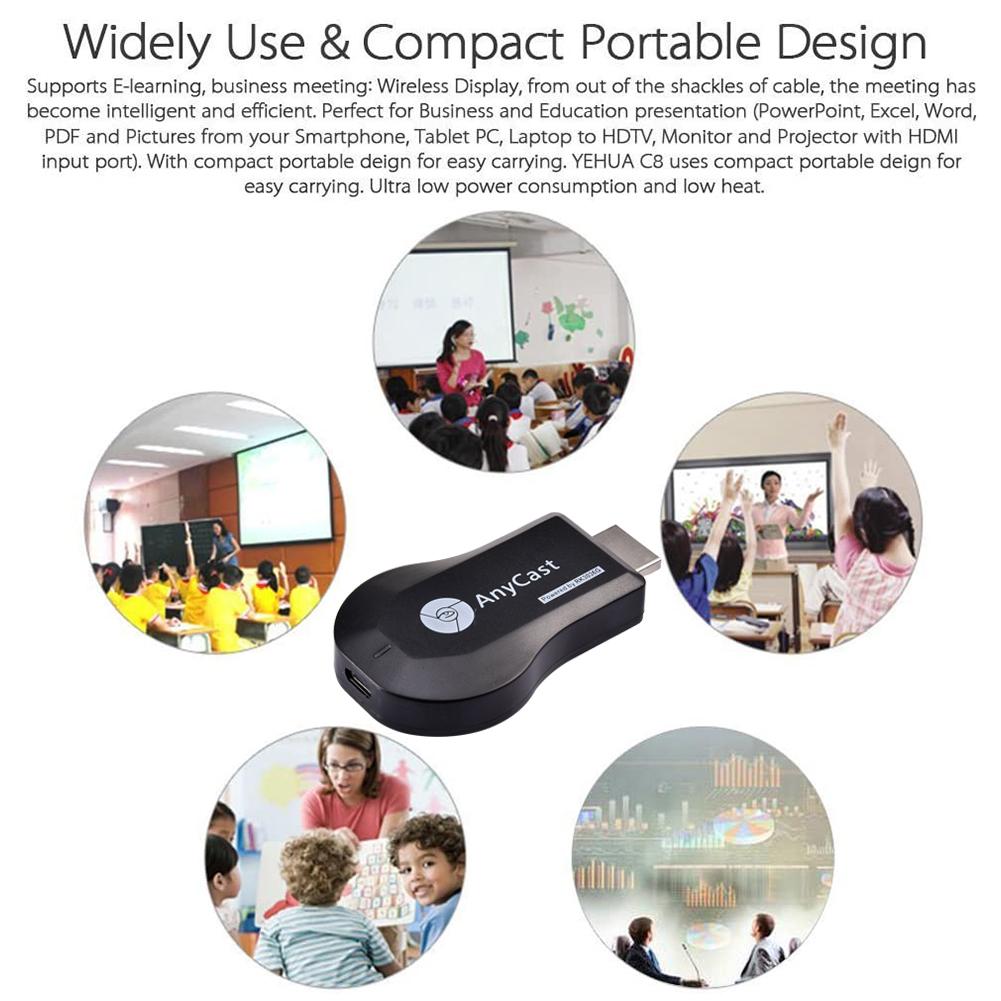 Wireless Display Dongle,WIFI Portable Display Receiver 1080P HDMI Miracast Dongle For IOS IPhone IPad/Mac/Android Smartphones
