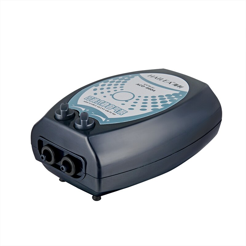 Brand HAILEA ACO-6604 Silent Aquarium Air Pump Oxygen Pond Aerator Water Fish Tank 4W 2x4.5L/Min Authorized Dealer