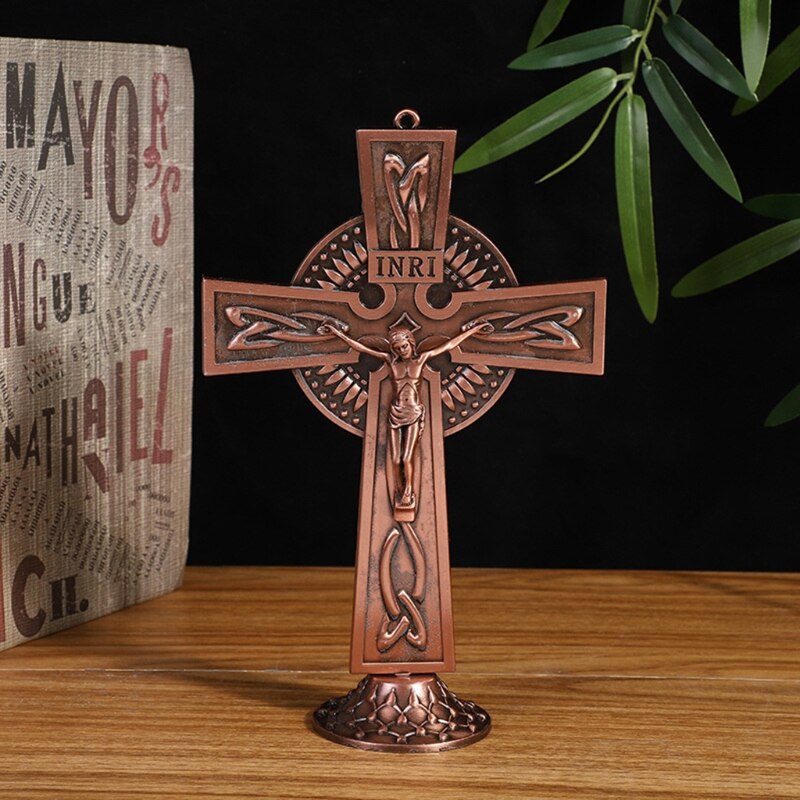 Religieuze Beelden Jesus Cross Kruisbeeld Beeldjes Tafel Ornamenten Kerk Relikwieën Antieke Huis Kapel Decoratie