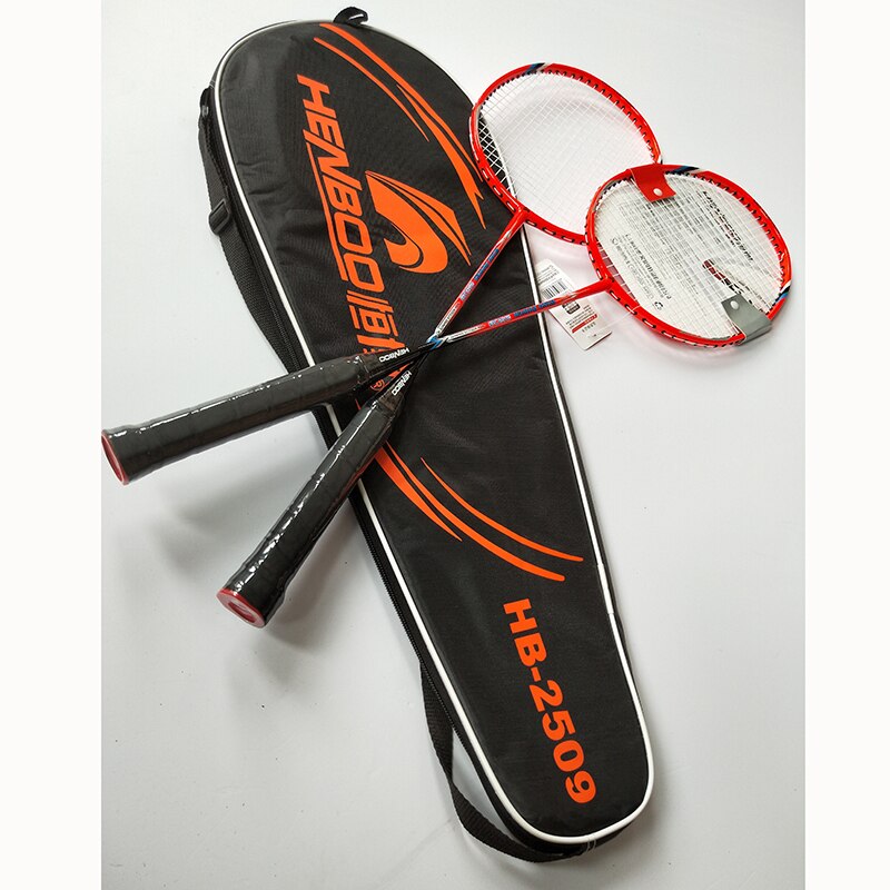 HENBOO Badminton Racket Set Aluminum Alloy Family Double Badminton Racket Lightest Standard Use Badminton 2509