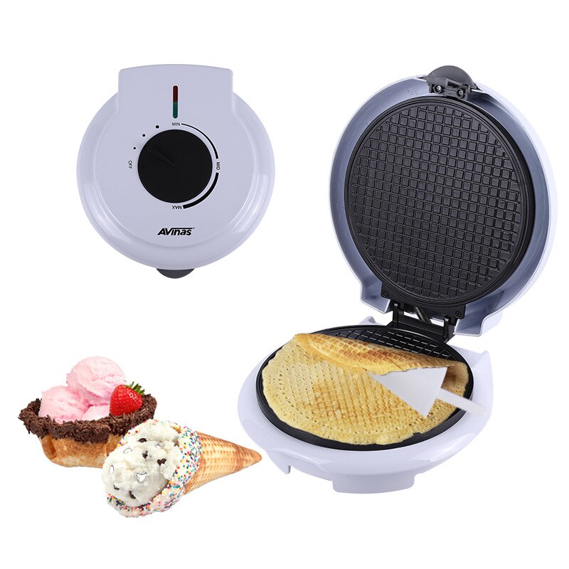 110V-240V Ice Crean Cone Machine Maker Household Egg Roll Crispy Roll Machine Electric Baking Pan Spring Rolls 750W Fast Heat