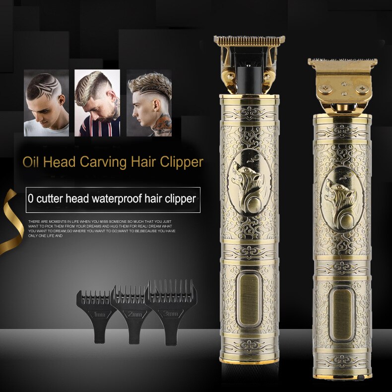 Profession Hair Trimmer Rechargeable Electric Hair Clipper Cordless Cutting T-Blade Wolf Head Trimmer Set Hair Cutting Machine