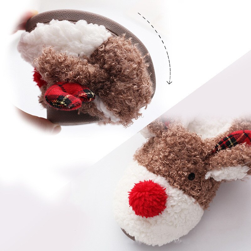 Suihyung Vrouwen Thuis Slippers Winter Warm Furry Indoor Vloer Schoenen Mooie Herten Vorm Slides Vrouw Nep Bont Slippers Katoenen Schoenen