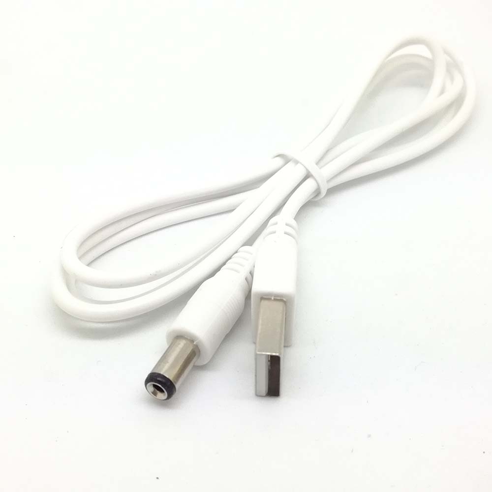 Valkoinen tietokone kannettava tietokone usb uros  to 5v dc 5.5mm x 2.1mm tynnyrin liitin virtajohto laturin kaapeli