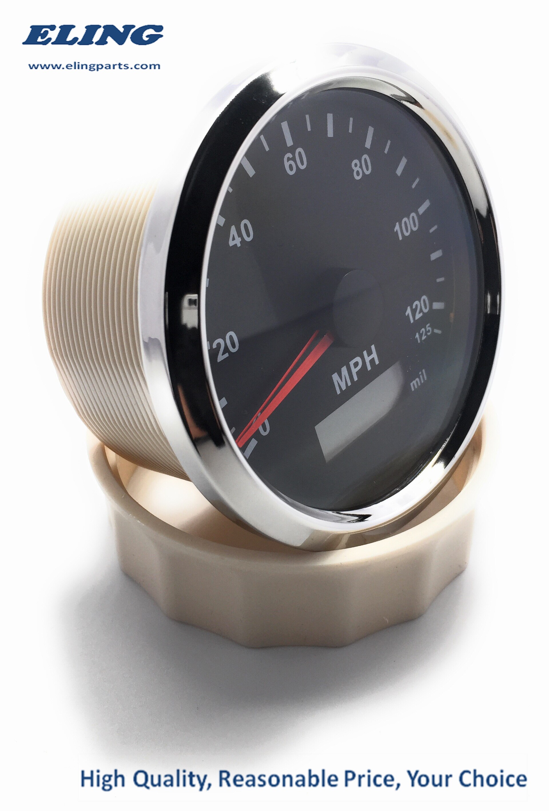 85mm MPH GPS Speedometer Odometer 125MPH Mileage Adjustable Overspeed Alarm for Boat Car Truck Motorcycle