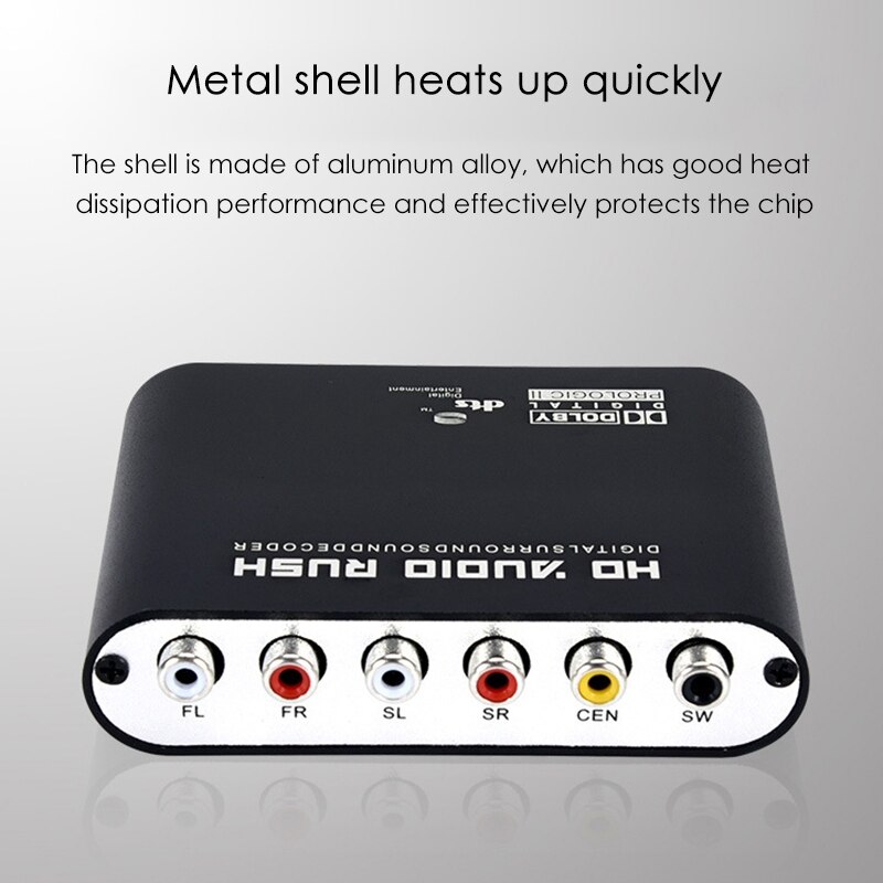 Audio Decoder,Digital Optical Coaxial To Analog Audio Converter 5.1 Audio Decoder AC3 Optical Digital Amplifier