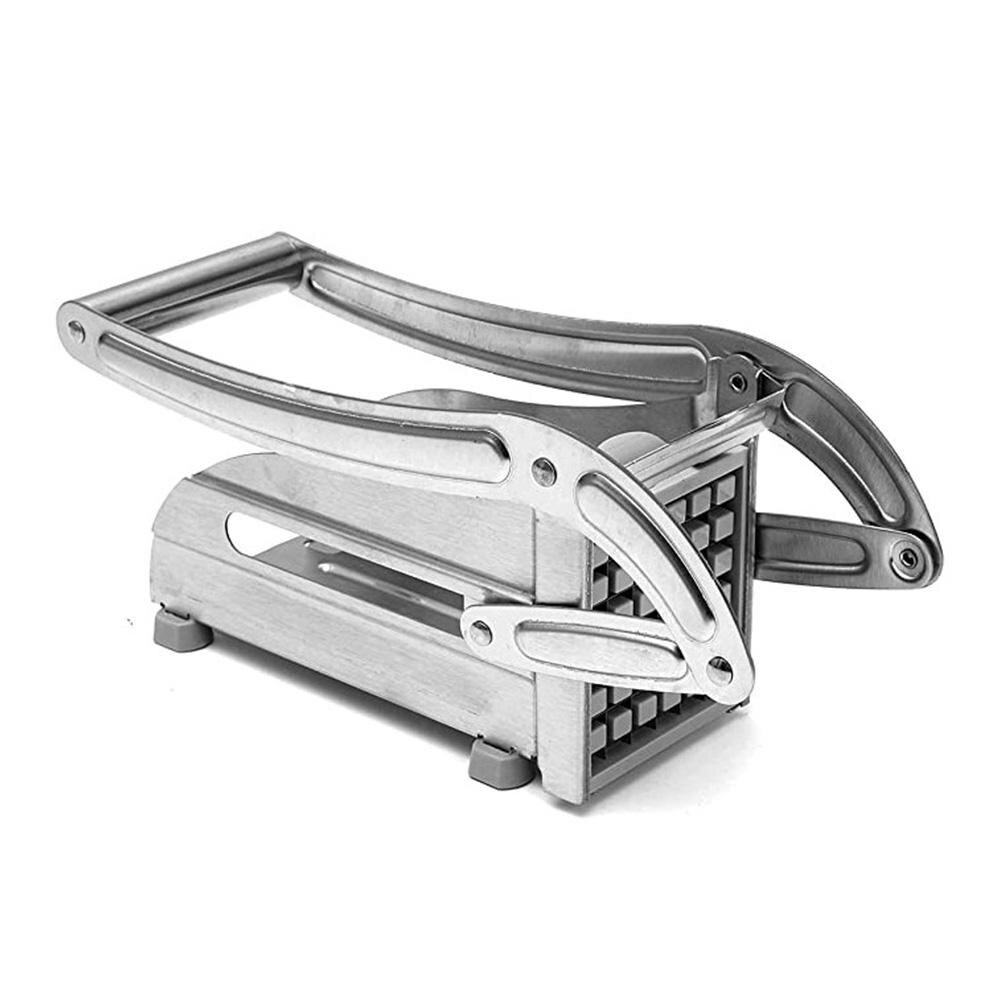 Stainless Steel Potato Chipper with 2 Blades Ergonomic Handle Tool: Default Title