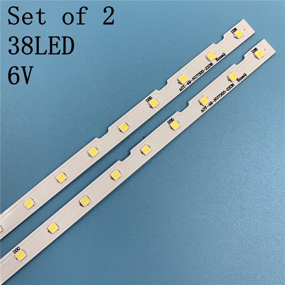 Pour samsung 49 "TV UE49NU7300 UE49NU7140 UE49NU7100 UE49NU7140U UE49NU7100U AOT_49_NU7300_NU7100_2X38_LED bande de Rétro-Éclairage 38LED