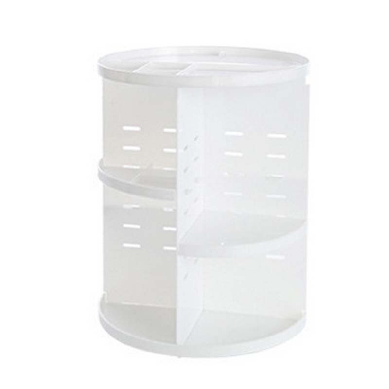 Organisateur maquillage stockage en plastique tiroir cosmétique nouvelle 360 degrés rotatif porte-brosse bijoux étagère détachable beauté: white