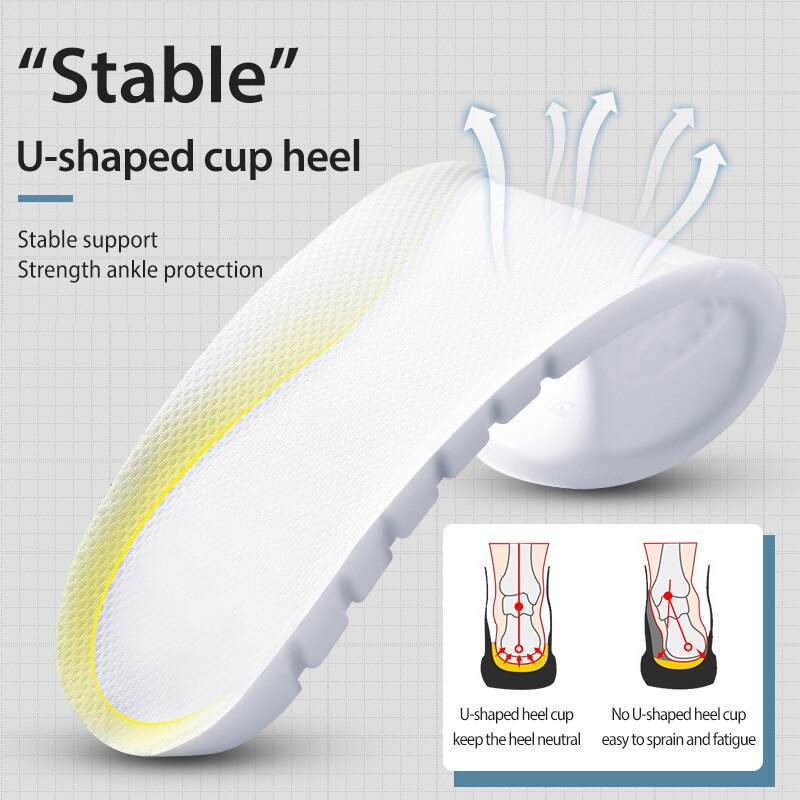 Super Dikke Memory Foam Inlegzolen U Type Voet Gezondheid Zool Pad Voor Schoenen Insert Steunzool Pad Voor Plantaris unisex
