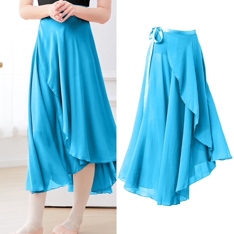16 Solid Colors Classical Mid-Calf Half Skirt Spring Summer Breathable Long Wrap Skirts for Ladies Ballet Dance Stage Wear