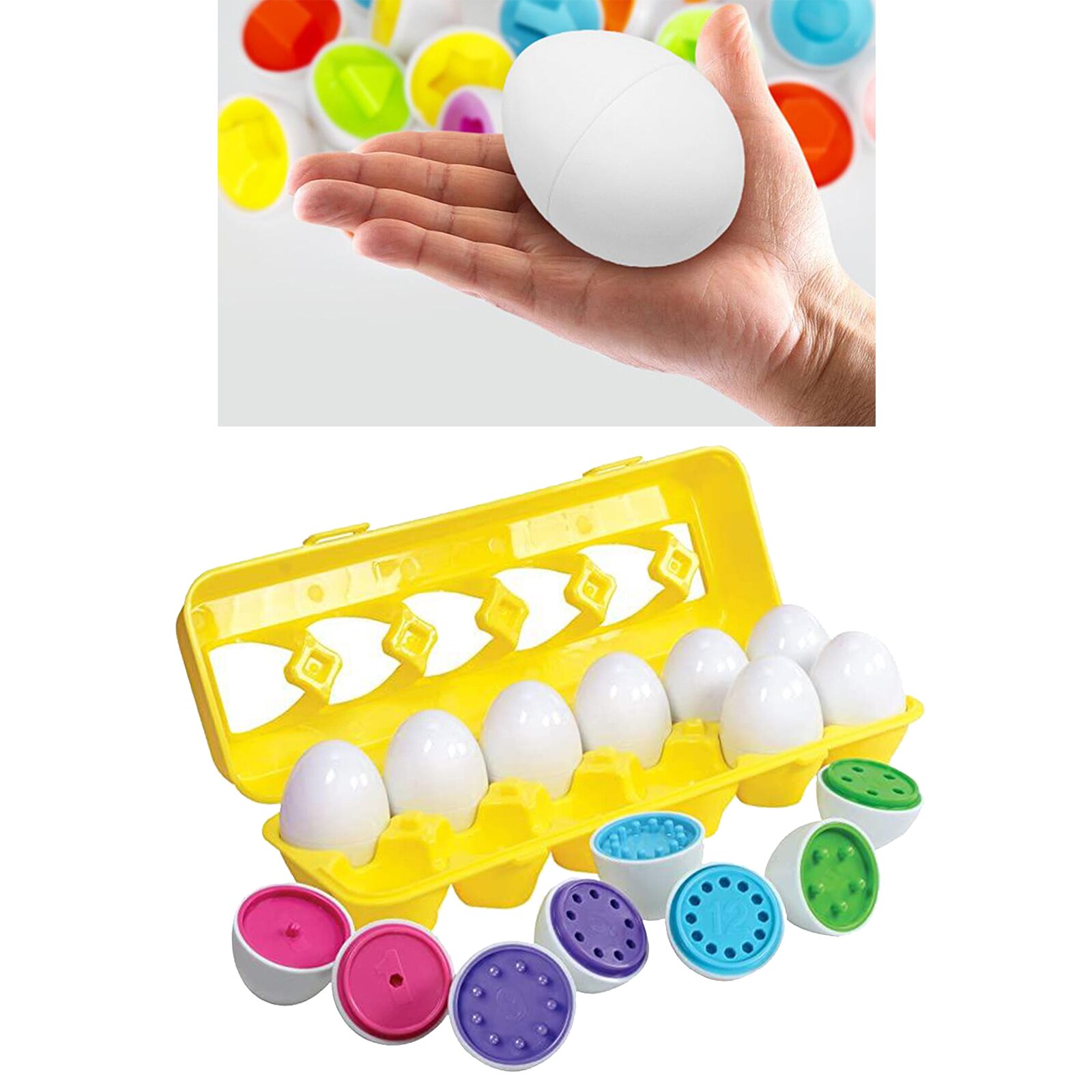 Educational toy recognize color shape matching count match egg fight inserted toys kids toddler toys puzzle: Color and Number