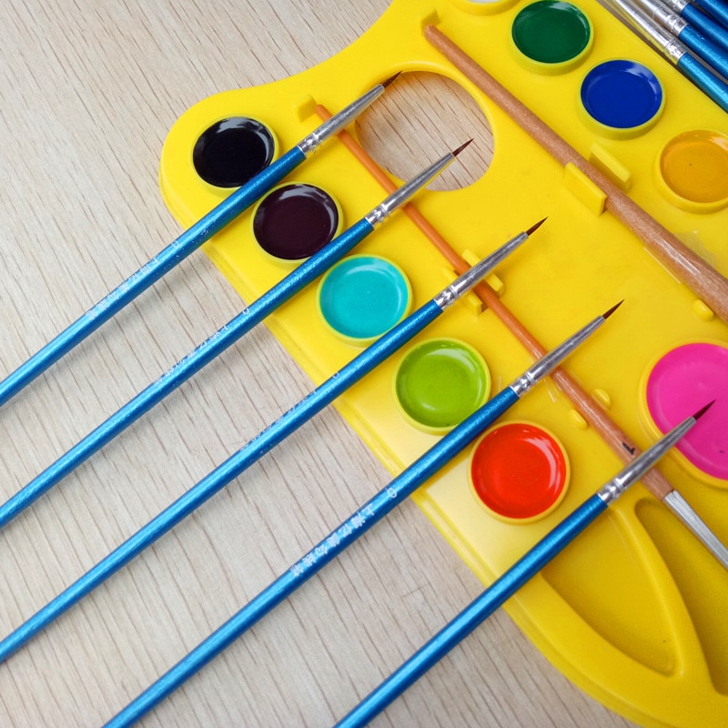 Juego de pinceles profesionales de marta cibelina, set de 10 unidades de pincel de acuarelas acrílicas en miniatura con detalles de 7 pincel para pintar con acrílico