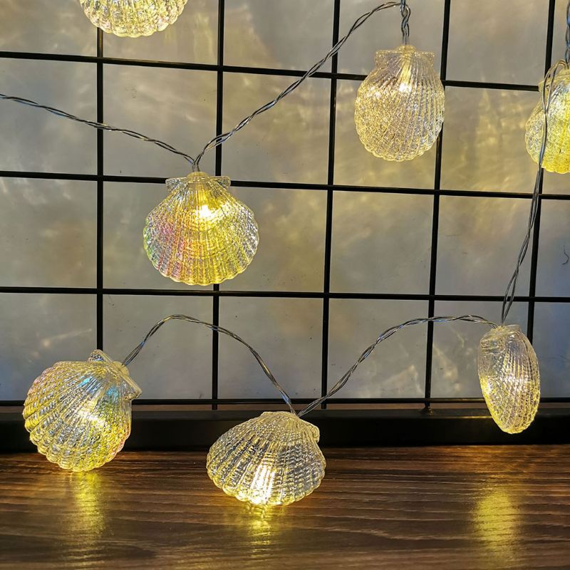 Seashell Starfish Conch Light String LED 3000K Warm White Garland Lights