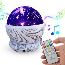 Festival Party Decor Eenhoorn Star Night Light Projector Kids Baby Slaapkamer Decoratie Draaibaar Music Night Lamp Kerstcadeaus