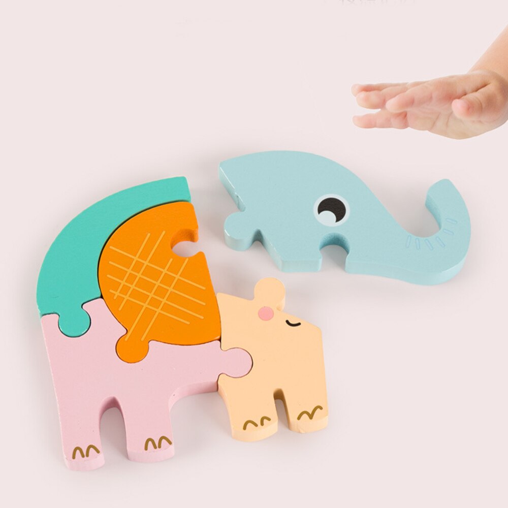 Baby 3D Houten Puzzel Educatief Speelgoed Early Learning Cognitie Kids Cartoon Greep Intelligentie Puzzel