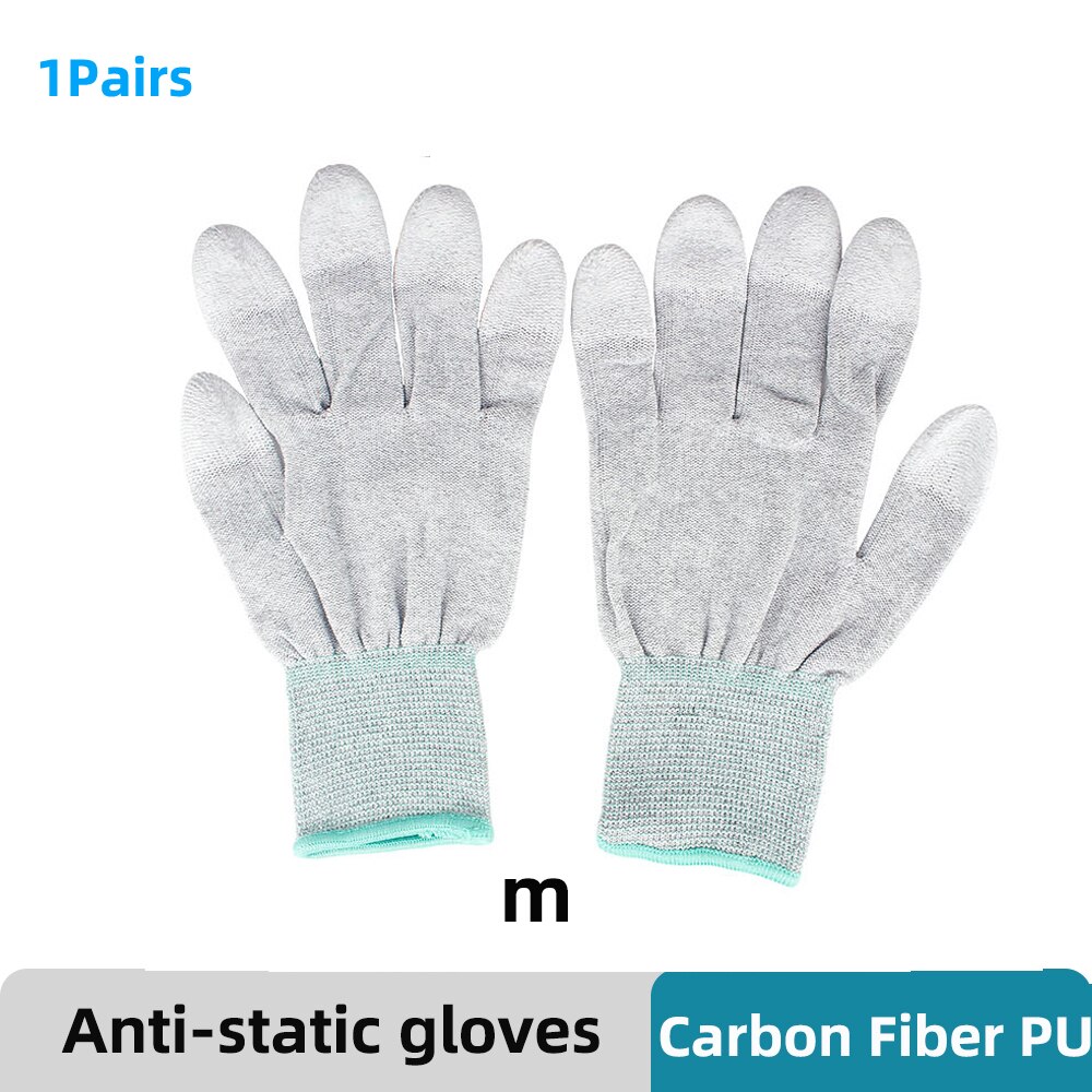 Handy Reparatur Carbon Faser Handschuhe PU Isolierung Beschichtung Finger Anti Statische Handschuhe ESD Elektronische WorkingTablets Fix Werkzeuge: YCN3-1Pairs M