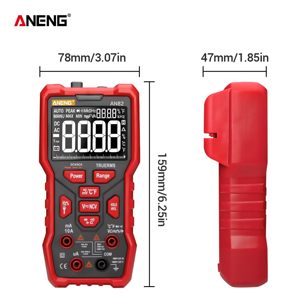 ANENG AN82 Digital Multimeter 9999 Tester DIY Transistor Capacitor NCV Testers True RMS Analog meter Multimetro