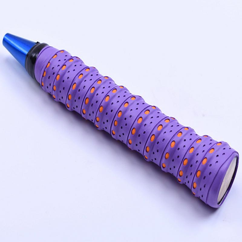 1 stk anti-slip fortykkelse overgreb håndtag tennis badminton ketcher band grip tape badminton ketcher greb til tennis badminton: Lilla