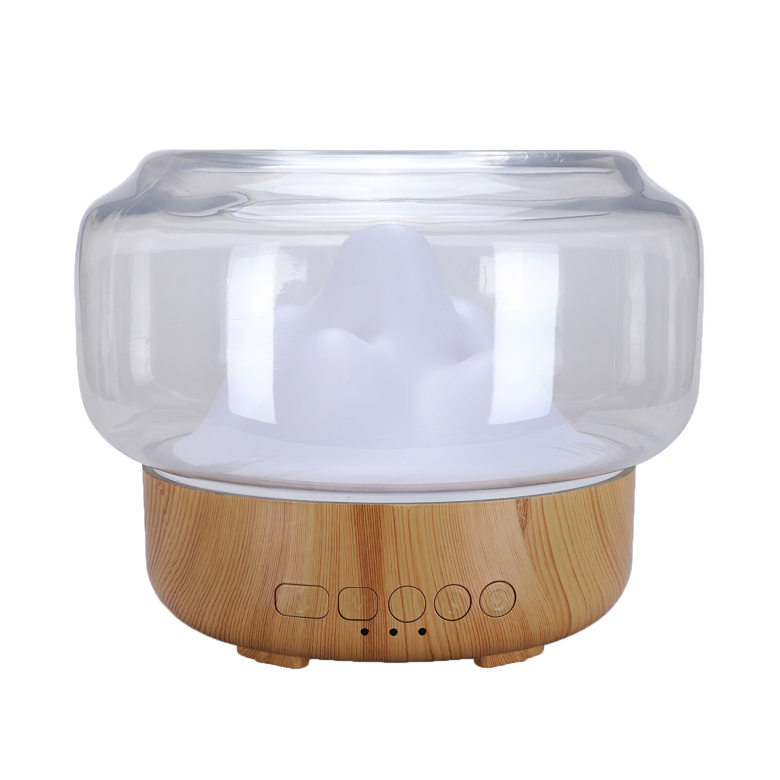 Landscape Humidifier 350ml Essential Oil Aroma Diffuser Mountain View Ultrasonic Humidifier Bluetooth With Warm Color Light: brown