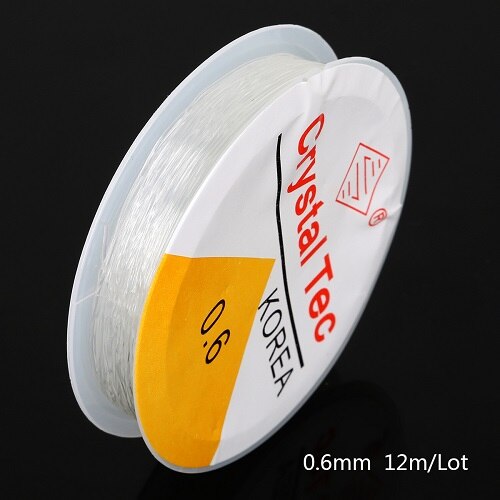 Mode 5/8/10/12/15 Meter/Roll Lengte Diameter Crystal Elastisch string Discussie Voor DIY Ketting Armband Sieraden: 0.6mm 12M