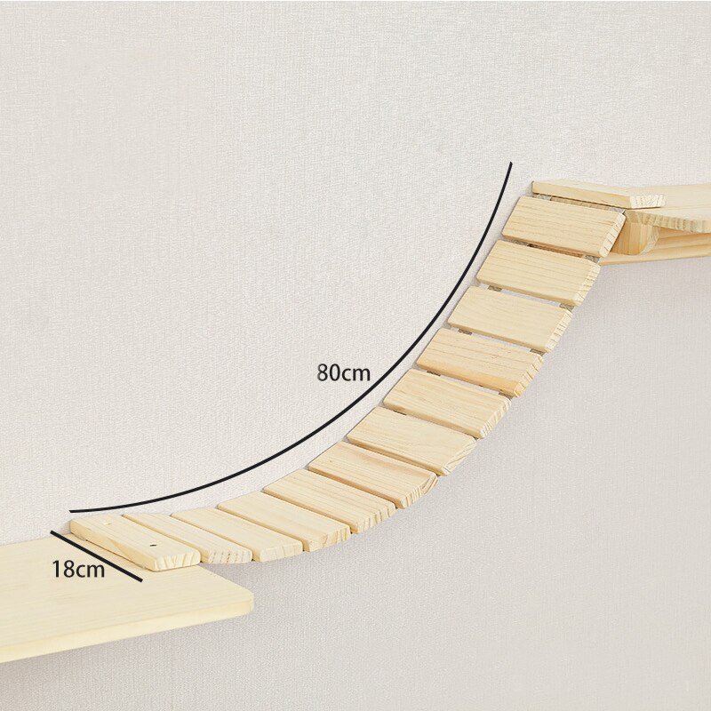 Wall-mounted Cat Bridge Cat Tree House Climbing Frame Star Scratching Post Cat Ladder Step Kitten Jumping Platform Pet Furniture