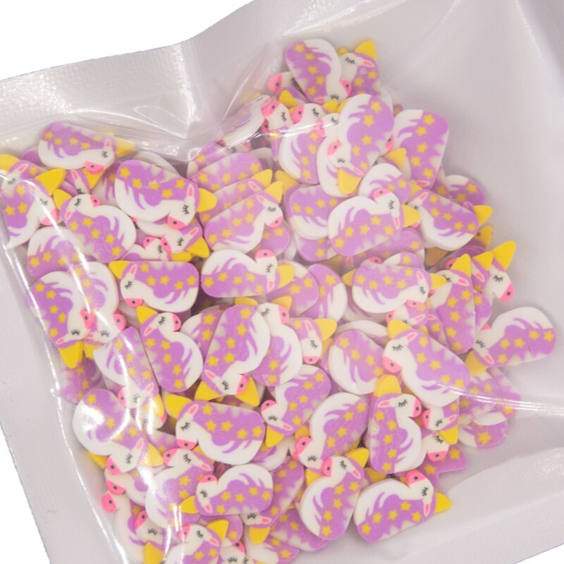 30g Butterfly Wings Bee Bear Unicorn Chicken Soft Polymer Clay Slices Sprinkles for Crafts Making DIY Slimes Filler Accessories: 6 big