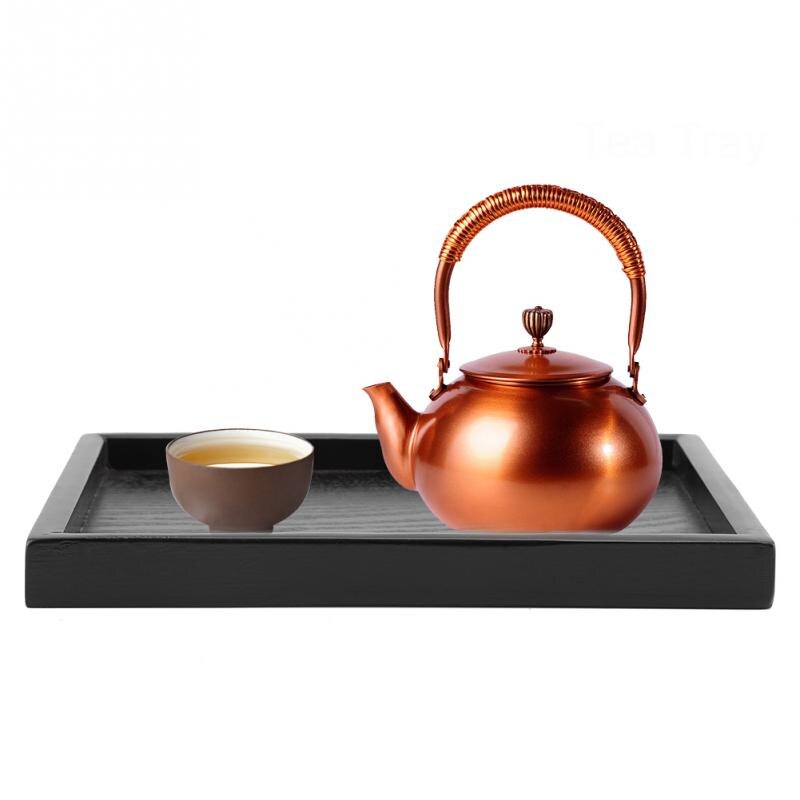 Thee Lade Rechthoek Massief Hout Thee Koffie Snack Voedsel Maaltijden Dienblad Plaat Restaurant Trays Chinese Thee Dienblad set