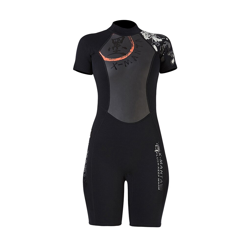 Traje de neopreno de 3mm para hombre y mujer, S-XXL de una pieza para mantener el calor, traje de baño de manga corta para Surf y buceo: Black XL women