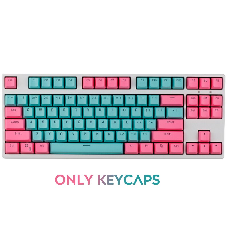 104/87 Key PBT Miami Double Color Backlight Mechanical Keyboard Keycap Universal Column For Ikbc Cherry MX Mechanical Keyboard
