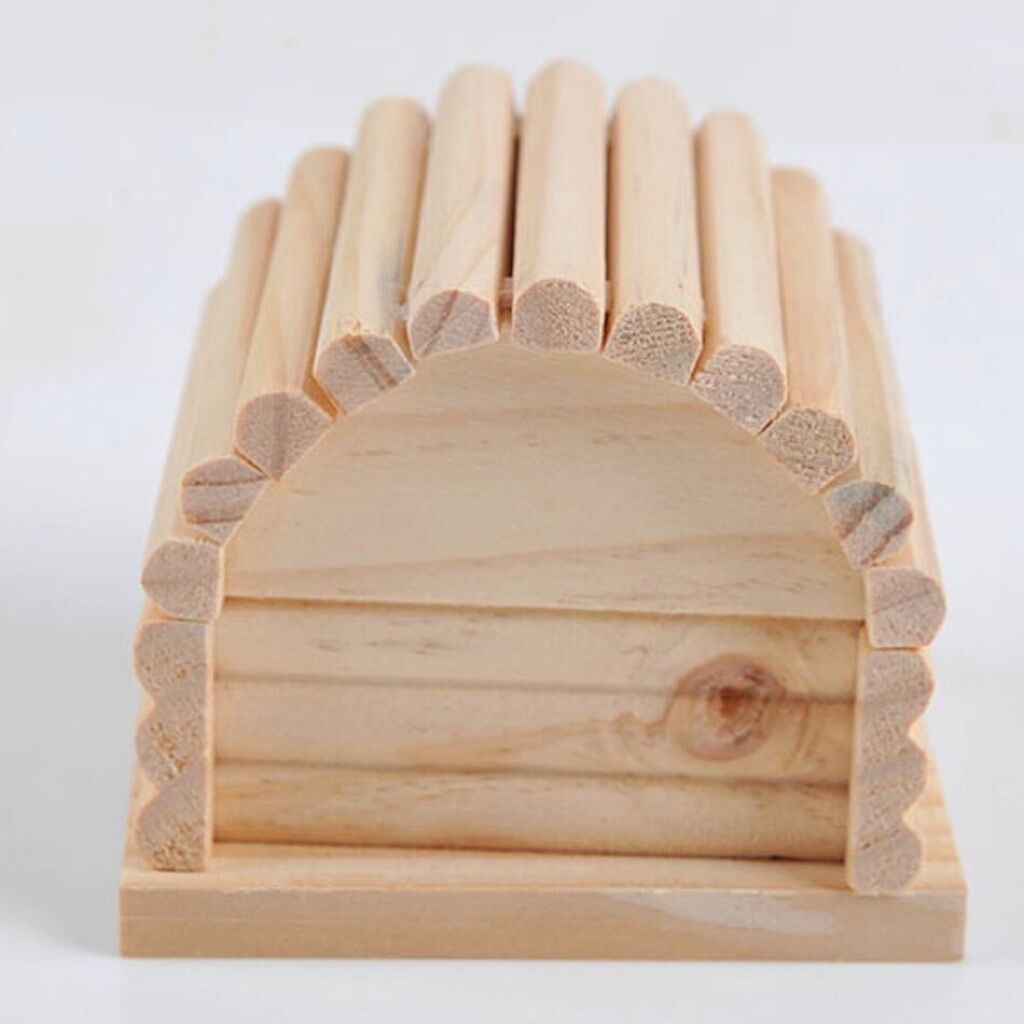 Pet Hamster Wooden House Detachable Small Animal Hamster Chalet Natural Wood Mouse Rat Hut Home Rodents Hideout Cage Nest