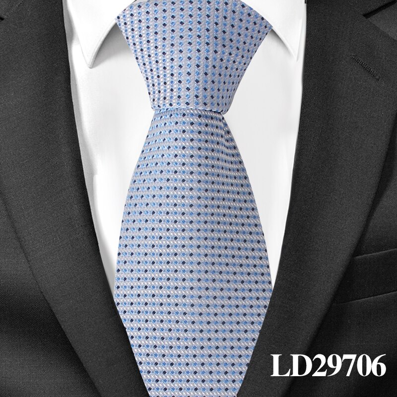 Silke hals slips til mænd jacquard mænd slips til bryllup forretning 8 cm brede plaid slips klassiske dragter hals slips: Ld29706