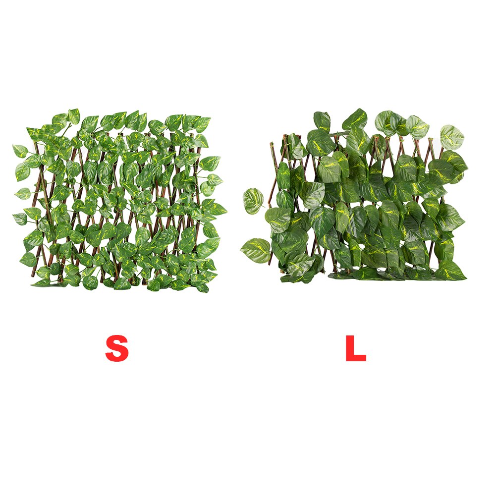 Kunstig plante ekspanderende espalier privatliv skærm balkon tilbagetrækkeligt hegn udendørs indendørs uv beskyttelse panel grønne vægge