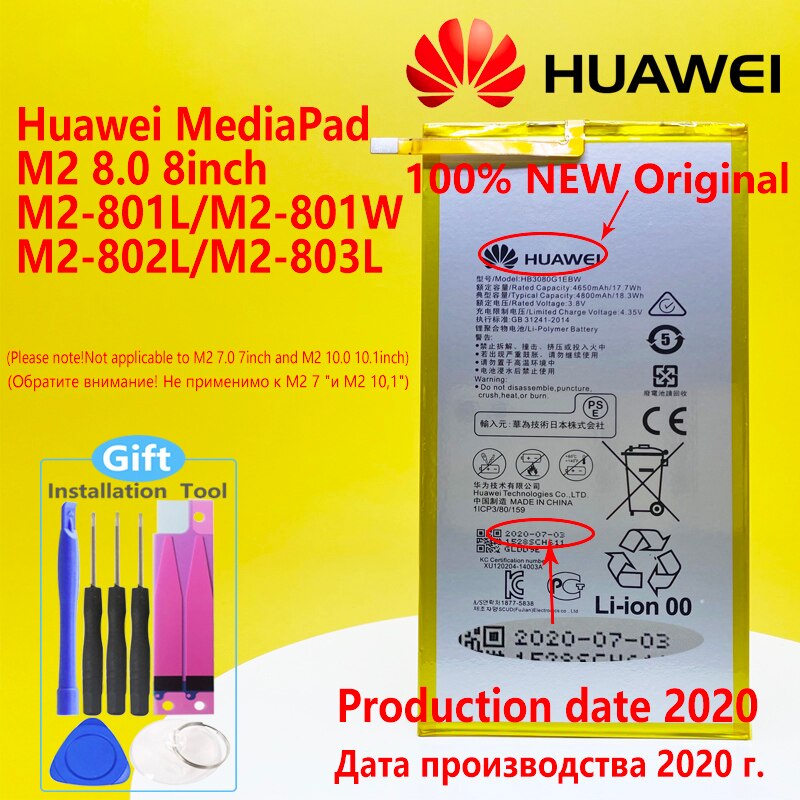 HUAWEI – batterie pour tablette, compatible avec Mediapad T3 10 8 / M1 8 / M2 8 / M3 Lite 8 / T1 8 10 / T2 8 Pro Honor Pad 1