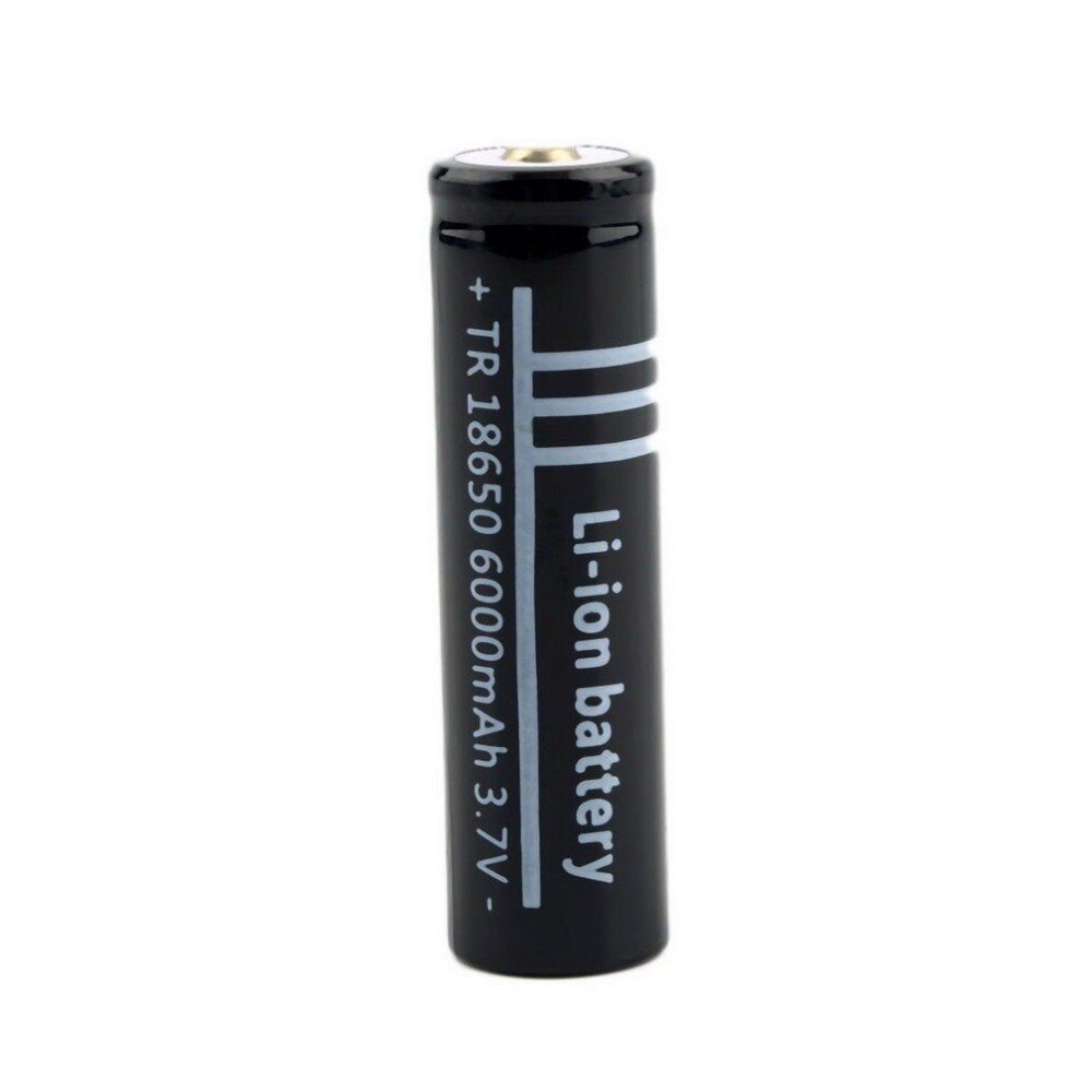 2PCS 18650 Battery 3.7V 6000mAh 18650 Li-ion Rechargeable Battery for Flashlight DP