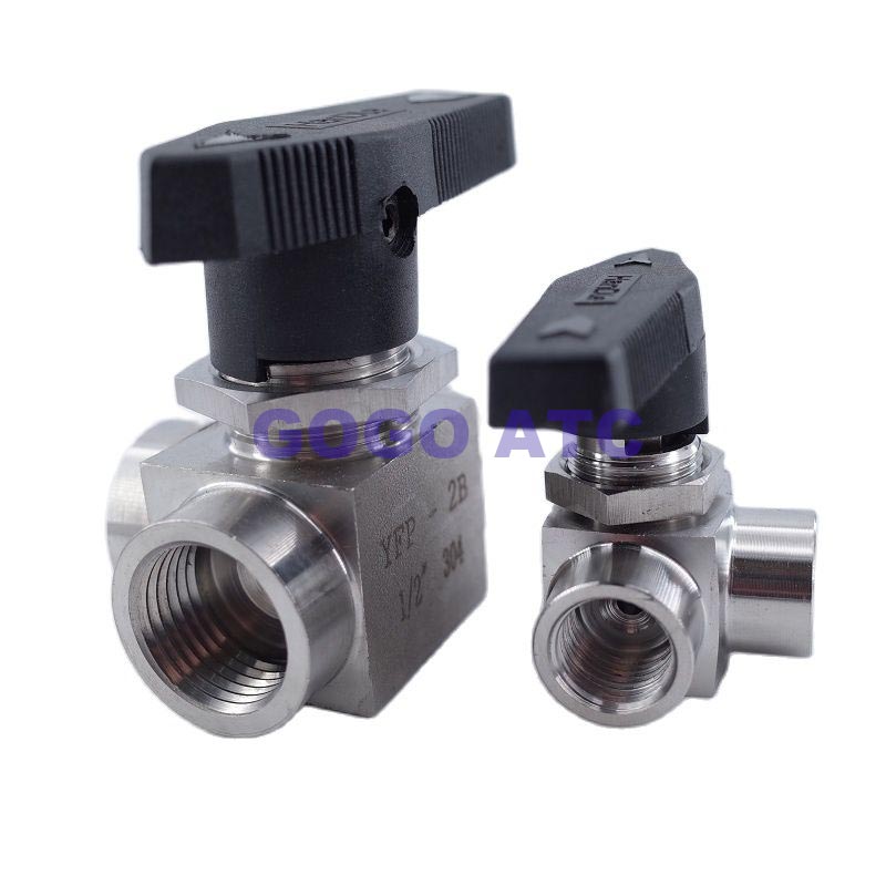 Tee Ball valve female G thread stainless steel 304 High temperature pressure three way Horizontal Panel Switching ball valve