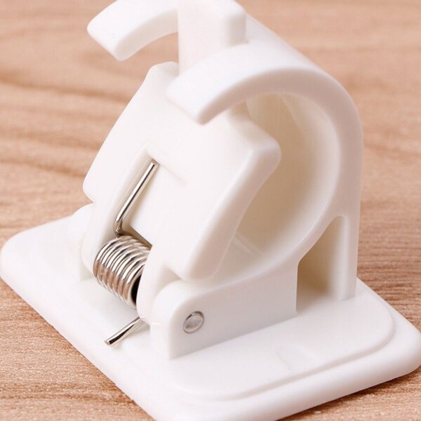 2 Pcs Shower Curtain Hanging Rod End Fixing Holder Clip Rack Hook for Home Bathroom OW