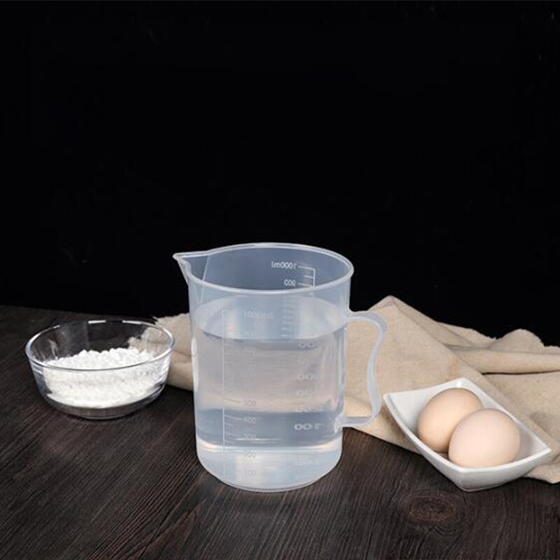 500ml/1000ml Clear Plastic Graduated Measuring Cup for Baking Beaker Liquid Measure JugCup Container