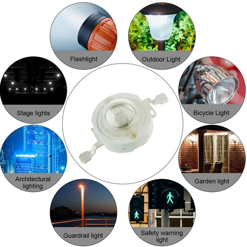 50 stuks blauwe led-kralen 30 mil led-licht helder 1w led-lamp krachtige led-chip
