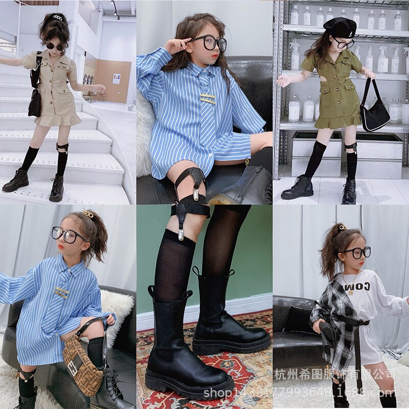 2020 novas meninas meias de bezerro fivela meias tubo médio japonês jk uniforme clipe perna anel tendência