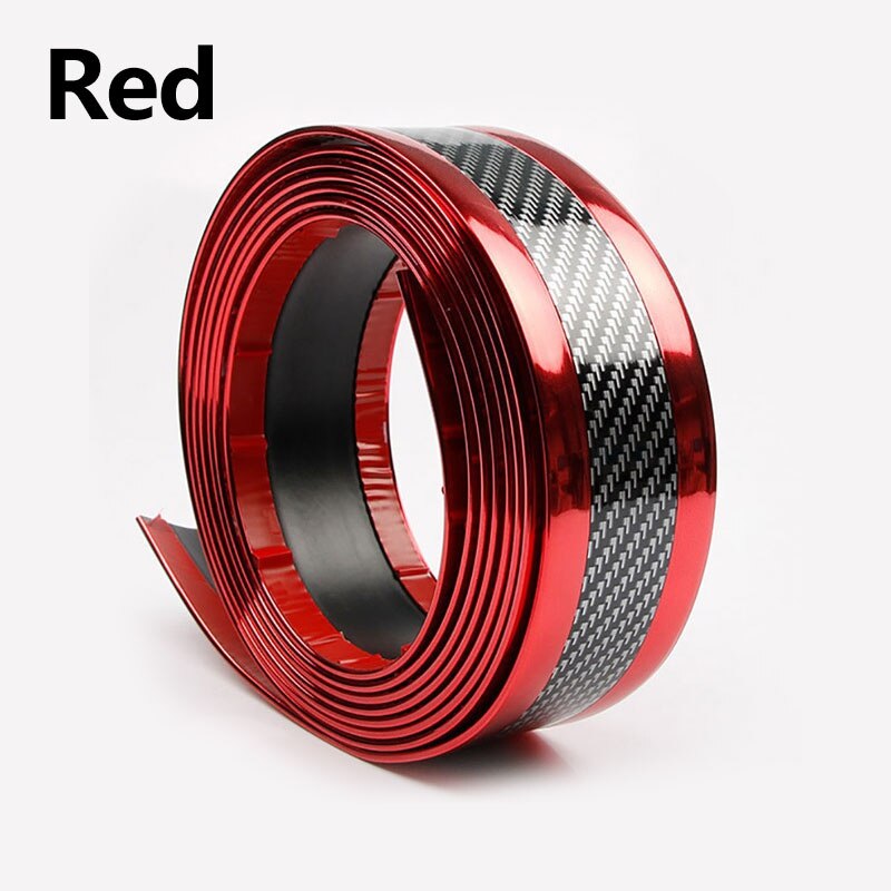 Auto Dorpel Bescherming Deur Protector Scratch Proof Sticker Strip Fiber Rubber Cool Beschermende Waterdichte Bescherming Film: Red