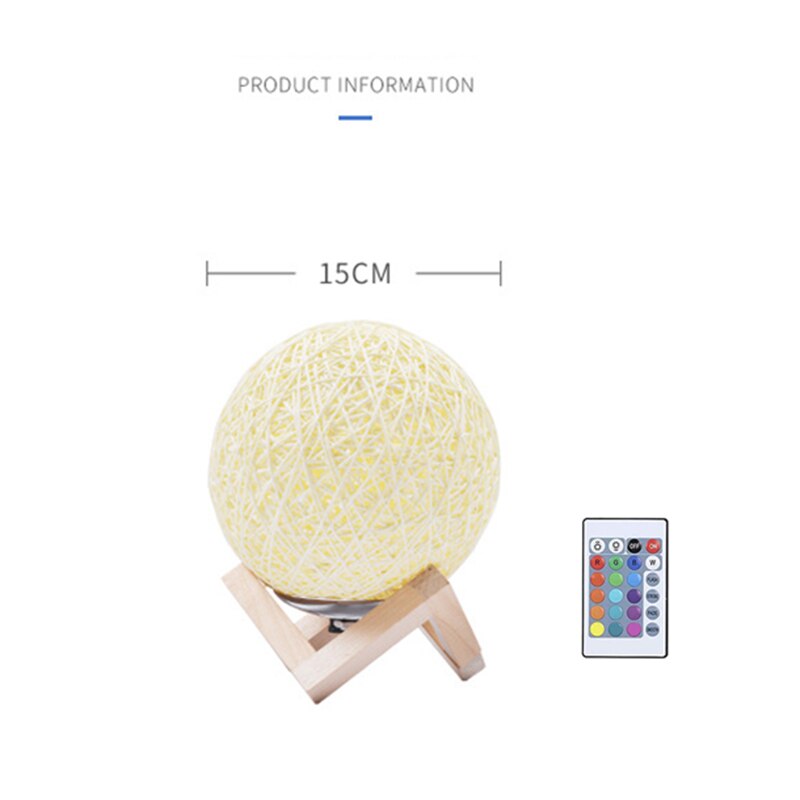 Rotan Bal Lamp Led Nachtlampje Lamp Lichten Usb Wire Led Light Home Decoration Multicolor Licht